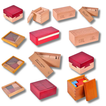3D Wooden Brain Teaser Puzzle Luban Lock IQ Box - UNIVEA