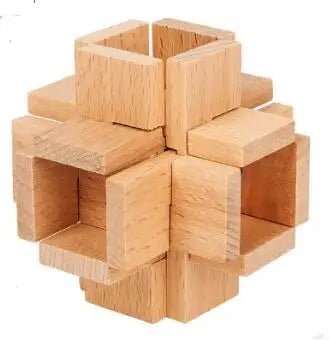 Beech Wood Wooden Burr Puzzles Interlocking Game for Adults KIds - UNIVEA