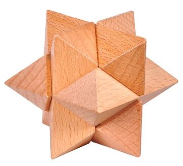 Beech Wood Wooden Burr Puzzles Interlocking Game for Adults KIds - UNIVEA