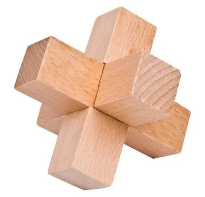 Beech Wood Wooden Burr Puzzles Interlocking Game for Adults KIds - UNIVEA