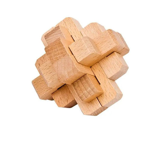 Beech Wood Wooden Burr Puzzles Interlocking Game for Adults KIds - UNIVEA