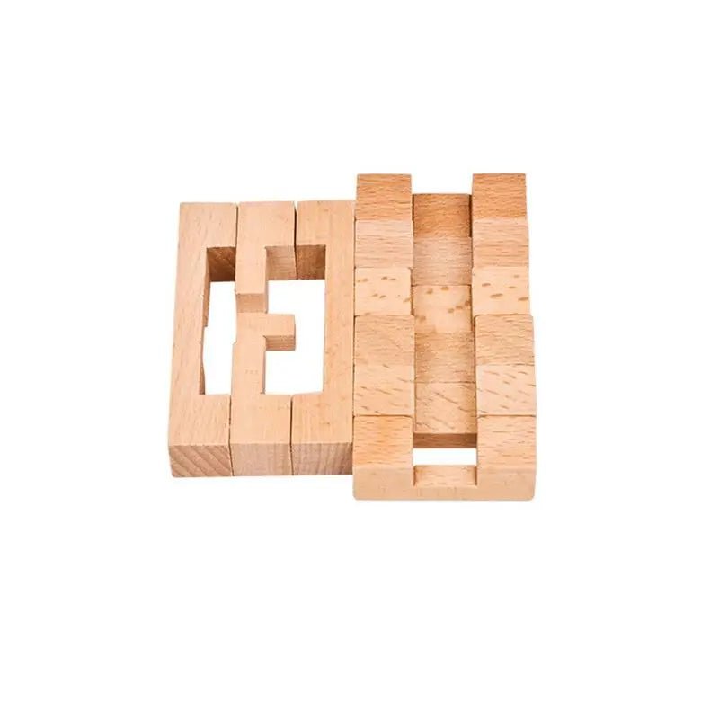 Beech Wood Wooden Burr Puzzles Interlocking Game for Adults KIds - UNIVEA