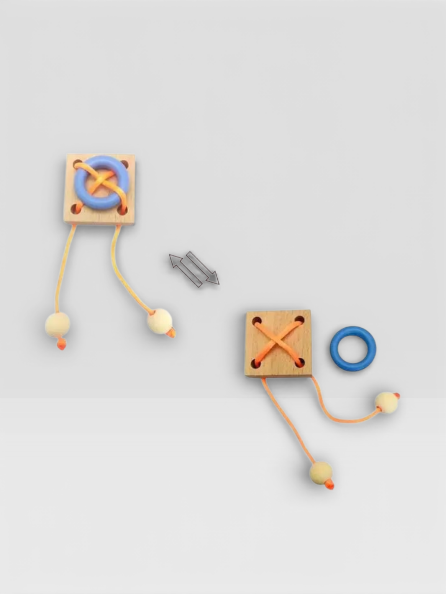 Desk Novelty 3D Wooden Rope Loop Puzzle - UNIVEA