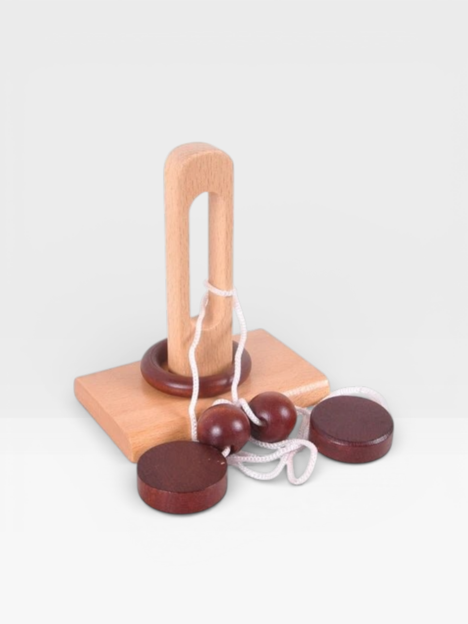 Desk Novelty 3D Wooden Rope Loop Puzzle - UNIVEA