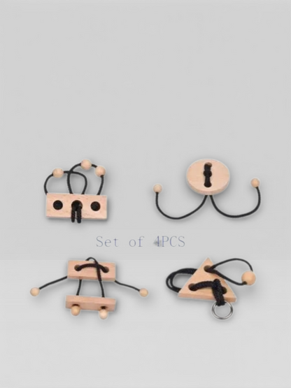 Desk Novelty 3D Wooden Rope Loop Puzzle - UNIVEA