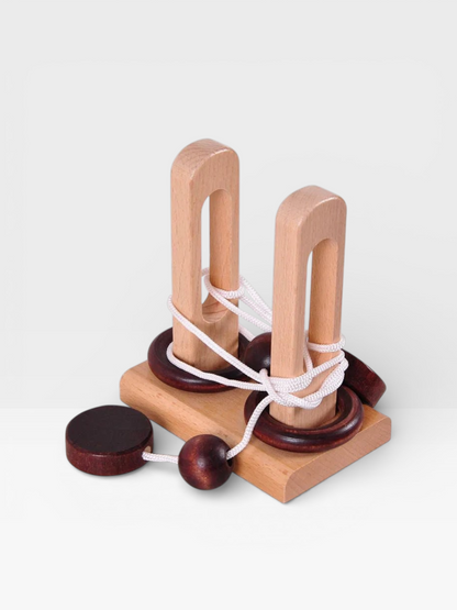 Desk Novelty 3D Wooden Rope Loop Puzzle - UNIVEA