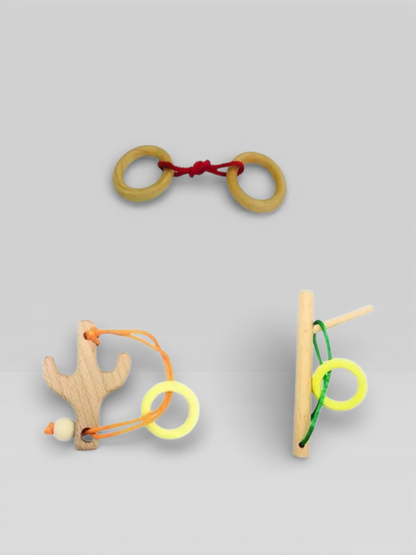 Desk Novelty 3D Wooden Rope Loop Puzzle - UNIVEA
