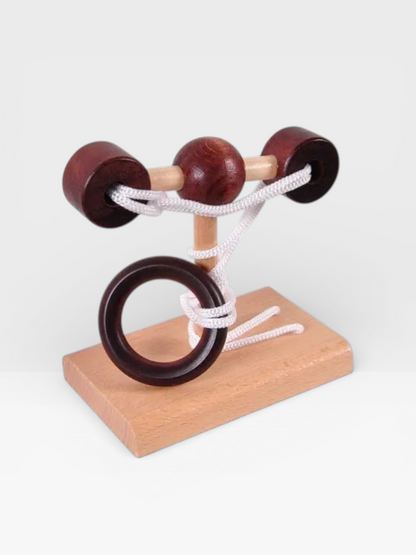Desk Novelty 3D Wooden Rope Loop Puzzle - UNIVEA