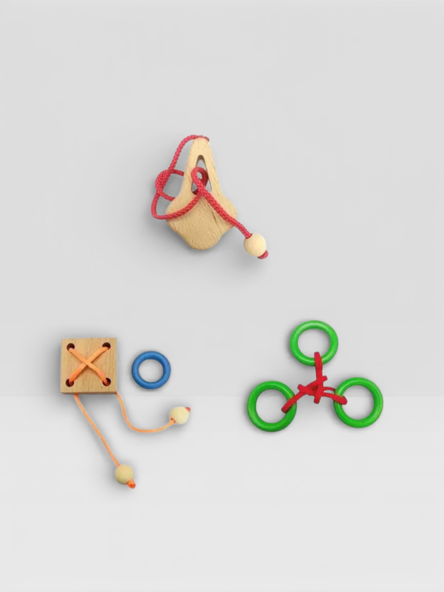 Desk Novelty 3D Wooden Rope Loop Puzzle - UNIVEA