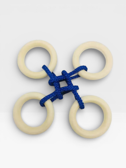 Intelligence Logic Wooden Metal Rope Puzzle - UNIVEA