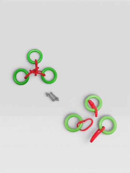 Intelligence Logic Wooden Metal Rope Puzzle - UNIVEA