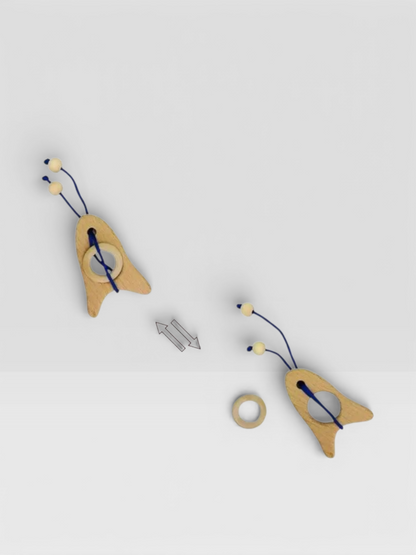 Intelligence Logic Wooden Metal Rope Puzzle - UNIVEA