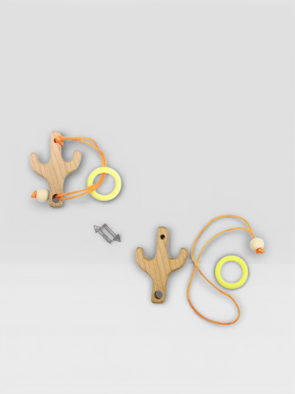 Intelligence Logic Wooden Metal Rope Puzzle - UNIVEA