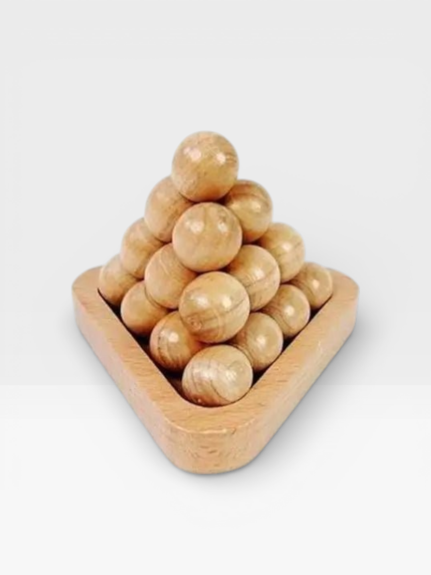 Intelligence Pyramid - shaped Wooden Beads Brain Teasers 3D Logic Mind Puzzle Game - UNIVEA